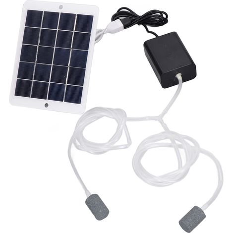Solarbetriebene Sauerstoffpumpe, bequeme und vielseitige Installation, leicht zu transportieren, tragbare Belüfterpumpe für Aquarien. (1/5)
