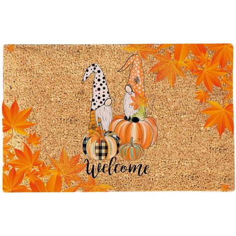 Paillasson Thanksgiving - Tapis Antidérapant Automne - Décoration Entrée Cuisine Salle De Bain - 60x40 Cm (1/5)