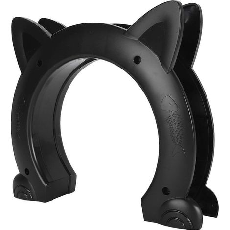 Porte intérieure pour chat, installation facile, décorative, avec trou pour chatons et chiots, pour porte intérieure ou mur, noire (1/2)