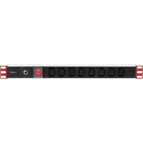 Techly I-CASE STRIP-813T Steckdosenleiste schwarz silber 8 Ausgänge