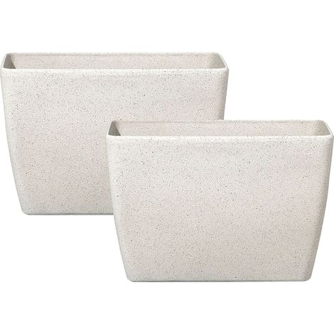 Set mit 2 Blumentöpfen BARIS 60 cm Beige