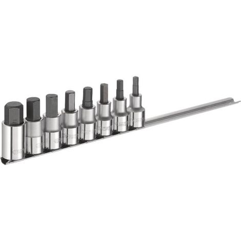 Facom – Coffret cliquet et douilles 1/2" – 7 douilles 6 pans 6-17 mm – Rack métallique inclus – Pour usage professionnel
