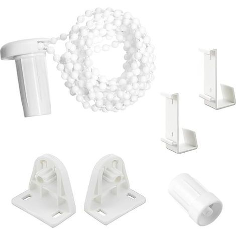 17-mm-Rollo-Befestigungsset, Rollo-Reparaturset, Reparaturset für Seitenrollen (weiß), Rollohalterung für Büro und Zuhause, Weiß (1/5)