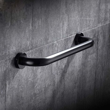 Barre dAppui Pour Salle De Bain, Poignée De Sécurité Pour Douche, Antidérapante Barre dAppui 30 CM Pour Salle De Bain, Baignoire, Toilette (Noir) (1/4)