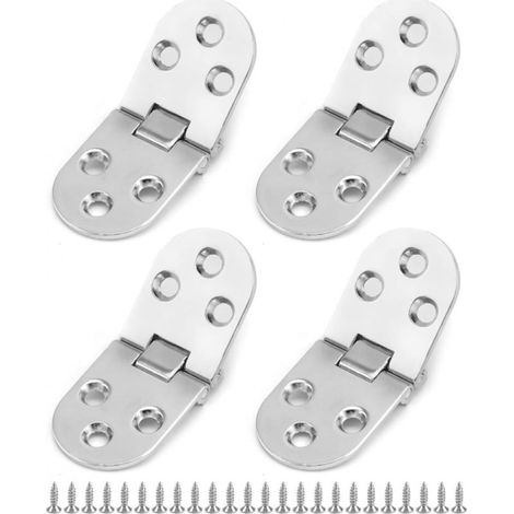 4 Pièces Argent Charnière Flip Pliable Alliage Zinc, Charnière Flip pliable, pour Table Pliante, Porte de Placard, Trappe