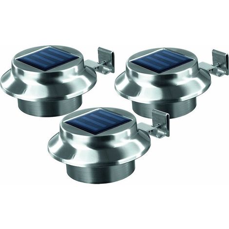 Solar-Zaunleuchte, Zaunleuchte, Flurleuchte, 3-LED-Spülbeckenleuchte, Solar-Wandleuchte, 3er-Pack