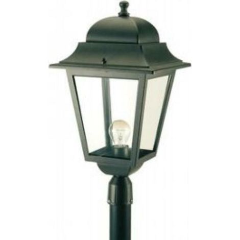 Linterna cabeza/poste maxi cuadrado e27 conexiÓn en aluminio inyectado color negro 872/06