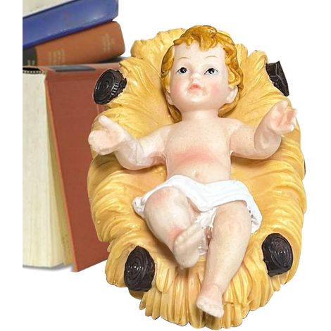 Statue de l'enfant Jésus, Sculpture de la Nativité en résine Petit Enfant Jésus, Sculpture de la crèche de la Nativité, Décoration de Noël, Enfant Jésus de Collection, Petite Statue (1/5)