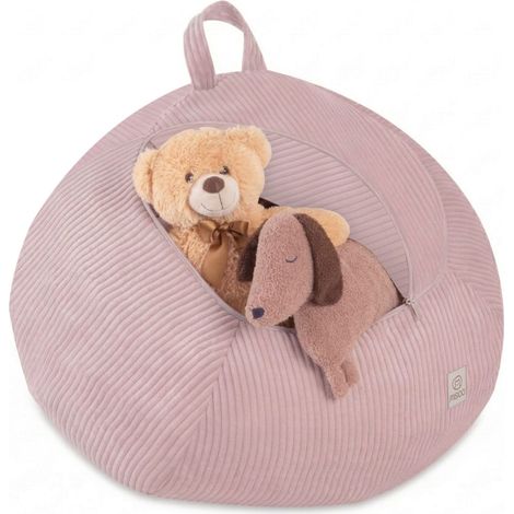 Borsa Misioo Standard per giocattoli e peluche, pouf per bambini, rosa chiaro, velluto a coste di alta qualità (1/5)