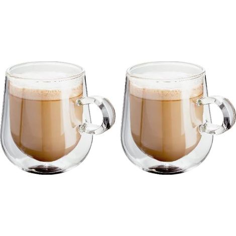 Tasses à café en verre double paroi, lot de 2, 250 ml - isolées (1/4)