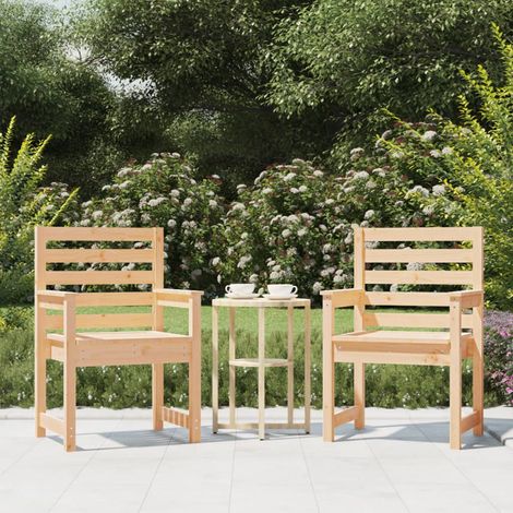 2 Stk. Gartenstühle Garten Balkon Terrasse Outdoor Sessel Gartenmöbel 60x48x91 cm Massivholz Kiefer BZRBD322662 BonneVie (1/5)