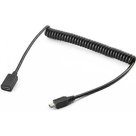 Câble de données Mini USB mâle vers Type C femelle, câble USB-C vers Mini USB télescopique (1/5)