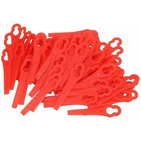 100 plastic accessory blades for brush cutters, 1500 mAh battery-powered lawn trimmer for the garden (1/4)