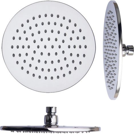 TrAdE Shop Traesio - Soffione Doccia 6" 15cm Rotondo In Acciaio Attacco Standard Snodato Orientabile -