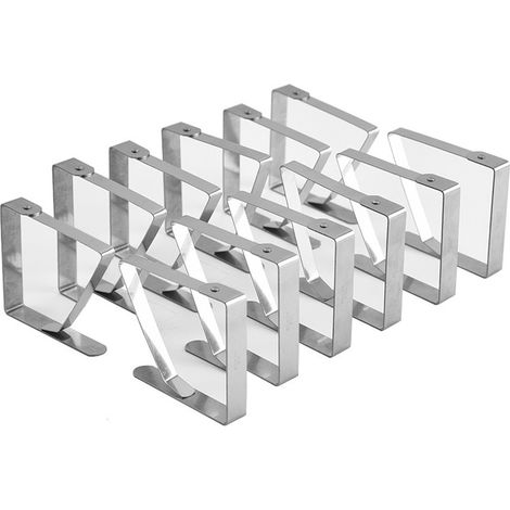 Pinces Pour Nappe - Acier Inoxydable - Épaisseur Max 50 mm - Pour Tables Épaisses et À Rebord - 12 Pièces (1/5)