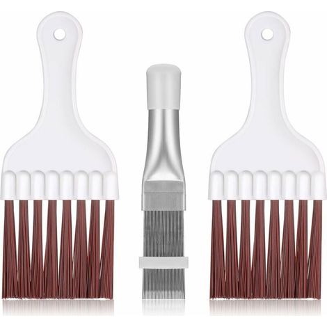 3 Pièces  de Nettoyage pour Condenseur de Climatiseur, Nettoyeur d'Ailettes de Climatiseur en Acier Inoxydable,  de Fouet de Nettoyage de Bobine de Réfrigérateur,de (1/4)