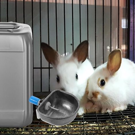 Abreuvoir Lapin INOX Bol Automatique Cage Clapier Distributeur Eau Anti-Morsure Alimentation Lapins (1/4)