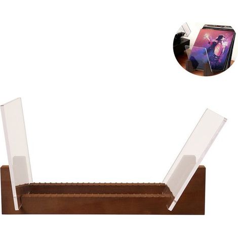 Présentoir pour disques vinyles - Support de rangement en bois pour CD - Présentoir empilable pour CD - Marron café - 35 x 17,8 x 19 cm - Idéal pour exposer vos disques. (1/5)