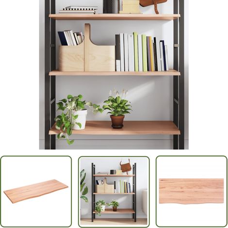 The Living Store Wandregal Hellbraun 100x40x2 cm Massivholz Eiche Behandelt - Wandregal - Eichendielen - Holzmöbel - Landhausstyle - Deko Regal