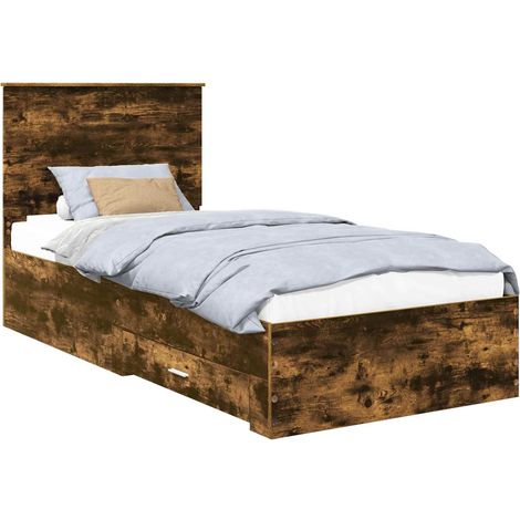 Struttura del letto Rovere fumé 90 x 200 cm Legno multistrato vidaXL