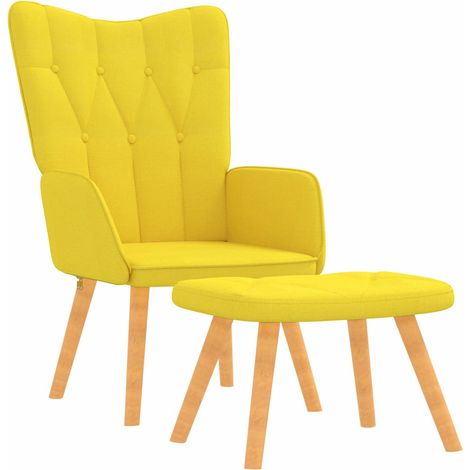 Maison Exclusive - Poltrona Relax con Poggiapiedi Giallo Senape in Tessuto (1/5)