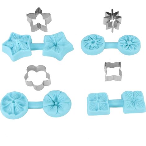 Lot de 4 moules en silicone pour fondant chocolat, ustensiles de pâtisserie avec emporte-pièce, accessoires de cuisine (1/5)
