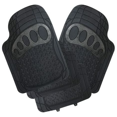 Tapis de voiture universel lot de 4 – Caoutchouc noir – Antidérapant et cuttable – Protection optimale contre salissures (1/4)