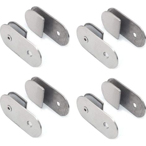 Lot De 8 Pinces À Verre En Acier Inoxydable 304 180 Degrés, Support Mural Pour Étagère En Verre, Convient Pour Panneau De Verre De 8-12 Mm D'épaisseur, Finition Brossée (1/5)
