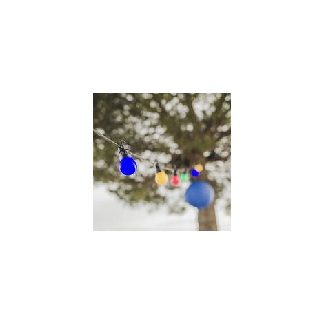 Guirlande guinguette électrique extérieure 3 m – 10 ampoules multicolores (bleu, rouge, jaune, vert) – décoration romantique pour terrasse et jardin