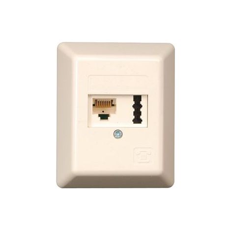 Rutenbeck Boîte de raccordement combinée RJ 45/TAE IAE/UAE 8 (6)-TAE 6 F+N blanc pur