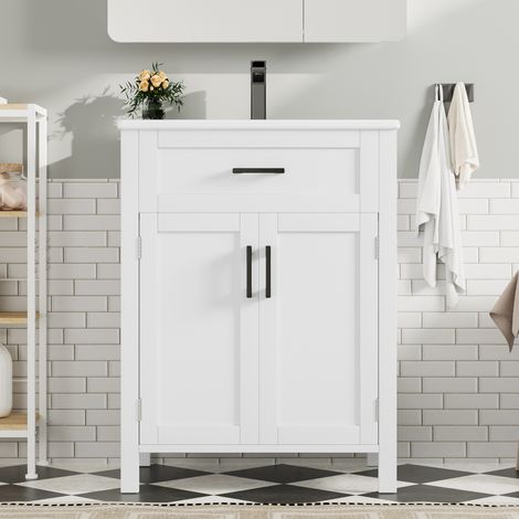 Mobile bagno con lavabo 60 x 46 x 84,8 cm bianco DESVIAE (1/5)