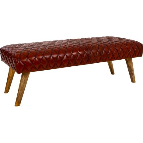 Banqueta de piel roja 115x53x38