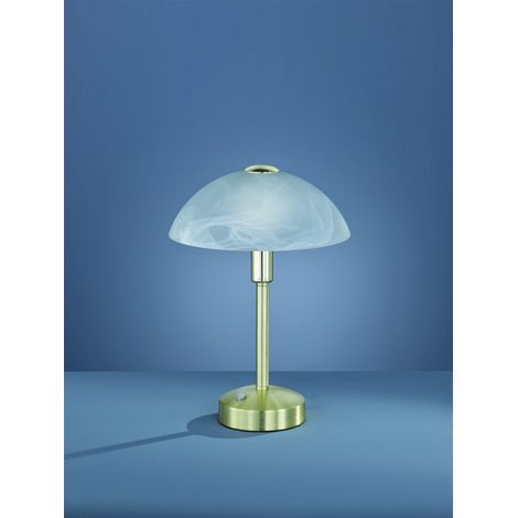 Lumetto Moderno Fungo Led Touch Dimmer Donna Ottone e Vetro Alabastro Trio Lighting