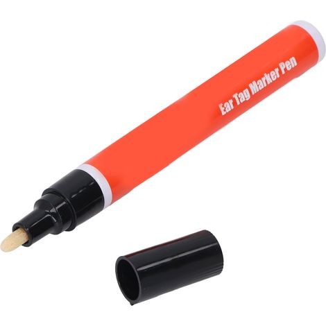 Marqueur pour boucles auriculaires bovin ovin porcin, encre noire indélébile, pointe fine, stylo léger 14.5x1.5cm, lot de 1 (1/5)