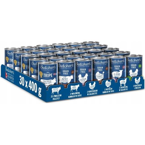 Cibo umido per cani Butcher's Original, mix di gusti 30x400g
