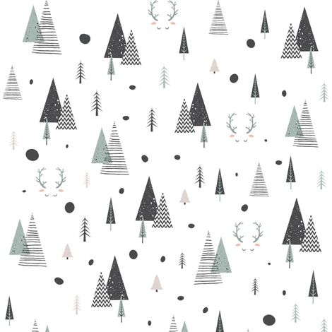 Stickers muraux Forêt de dessin animé (Dimensions : 94 cm x 126 cm) (1/5)
