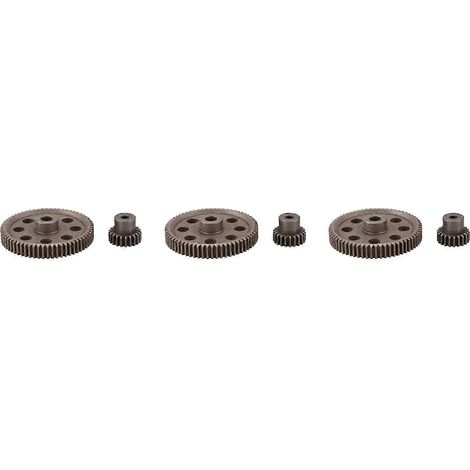6 pièces de différentiel 21T+64T11184 & 11181, engrenage principal métallique 64T, engrenage moteur 21T (1/5)