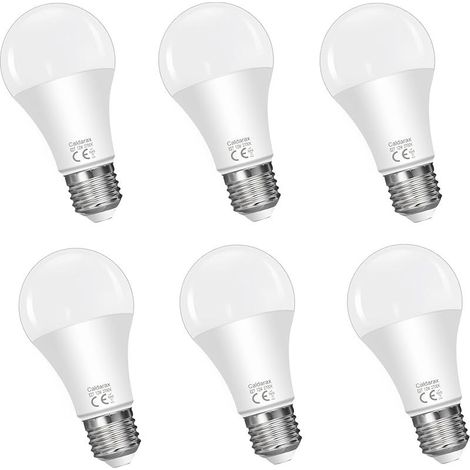 Lot de 6 Ampoule LED E27 12W Équivalent 100W Halogène, Blanc Chaud 2700K, 1200lm, A60 culot à Grosse Vis E27, AC 175V-265V, No Dimmable, pour le Lampadaire, l'applique Murale (1/5)