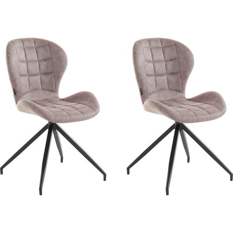Nova-Ensemble de 2 chaises de salle à manger rembourrées en microfibre grise