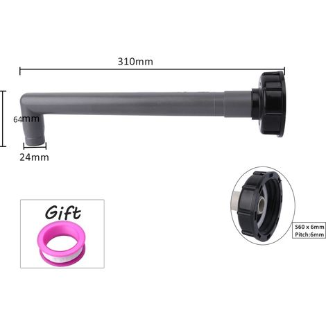 Adaptateur de vanne pour réservoir IBC (3/4 pouce - 23 mm de long) : raccords de vanne S606 à filetage grossier vers connecteurs de réservoir d'eau 1/2, 3/4 et 1 pouce. Accessoires pour robinetterie e (1/5)