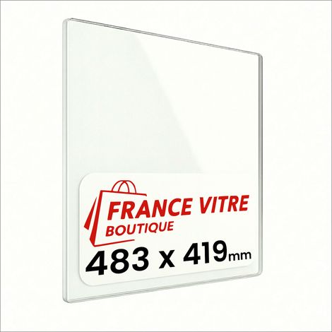 483 x 419 x 4 mm - Vitre de cheminée pour insert et poêle à bois - verre de rechange - France Vitre - jusqu'à 800°C - 419 x 483 x 4 mm (1/5)