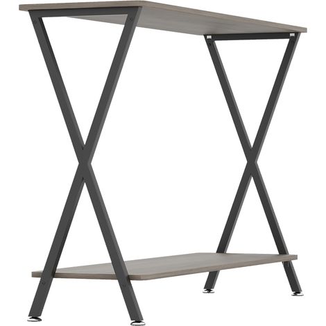 Console d'Entrée 80 cm, Table Console Étroite Style Ferme 2Niveaux avec Étagère, Table d’Entrée/Salle de Passage pour Salon, Gris (1/5)