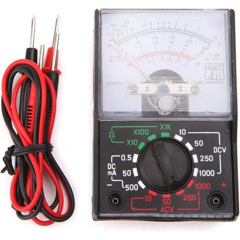 Multimètre analogique AC/DC – Plage de tension 0-1000V – Courant 0-500mA – Ohmmètre x1K – Décibels -20 à +22dB (1/5)
