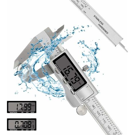 150 mm 0-6 inch Digital Caliper / Stainless Steel / Precision Adjustment / Electronic Calipers / Diameter Measurement Caliper Depth / Large LCD Display / Protective Box (1/5)