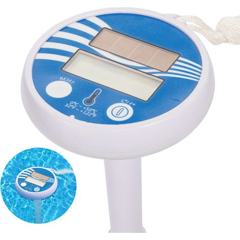 Thermomètre de piscine numérique solaire flottant - Thermomètre de piscine électronique - Thermomètre solaire flottant - Avec écran LCD - Pour piscine extérieure et intérieure et spa
