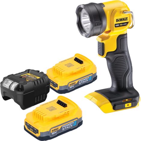 DeWalt DCL 040 E2 Akku LED Lampe 18 V 110 lm + 2x Powerstack Akku 1,7 Ah + Ladegerät (1/3)