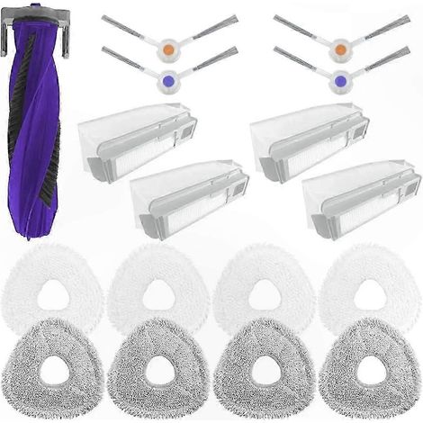 Pièces de rechange pour robot nettoyeur : brosse principale, brosse latérale, filtre et kit de lingettes de nettoyage (1/5)