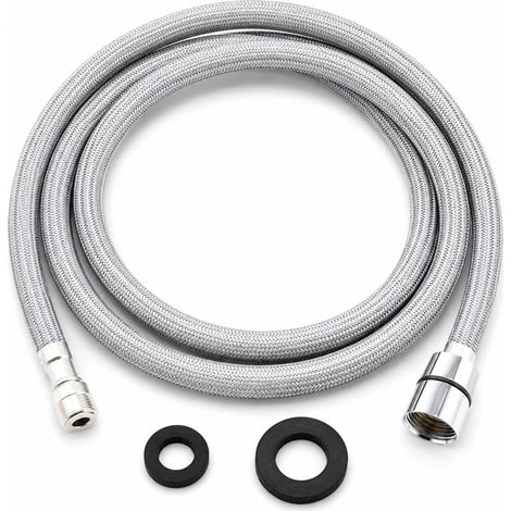Tuyau de Rechange pour Robinetterie M15 x G1/2 Evier Cuisine, 150 cm, Flexible Robinet Cuisine Résistant en Nylon avec Tuyau de Rechange, Extension Robinet Cuisine pour Mitigeur de Cuisine (1/5)