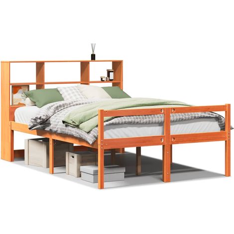 Maison Exclusive - Letto Libreria senza Materasso Marrone Cera 140x190 cm Legno