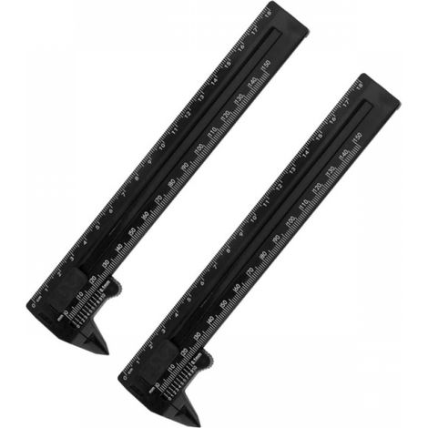 Pied à coulisse, 0-150 mm et 0-180 mm, micromètre à double échelle, pour le travail du bois, mesure du diamètre et de l'épaisseur, noir 2 pièces (1/5)